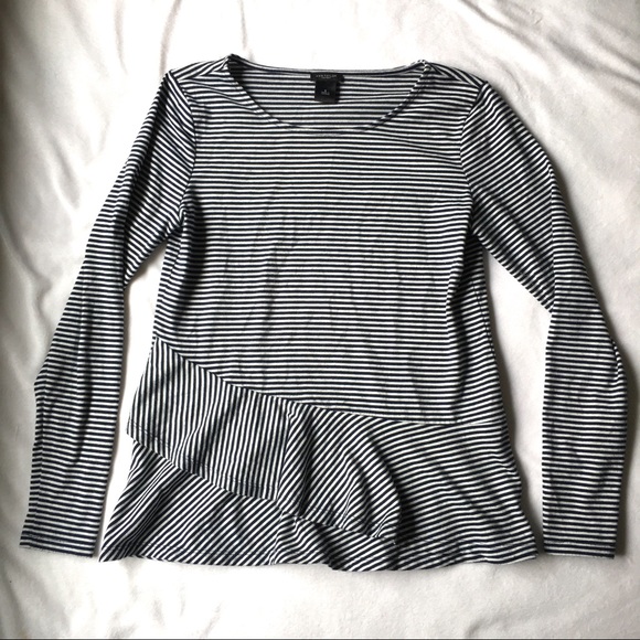 Ann Taylor Sweaters - Ann Taylor Ruffle Peplum Crossover Striped Sweater